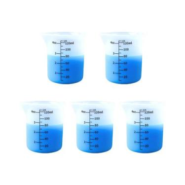 Imagem de Conjunto De Copos Medidores De Silicone Transparente De 125ml, 8 Peças