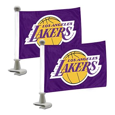 Imagem de FANMATS 31890 Los Angeles Lakers Embaixador Car Flags - Pacote com 2 mini bandeiras automotivas, 10 x 15 cm.