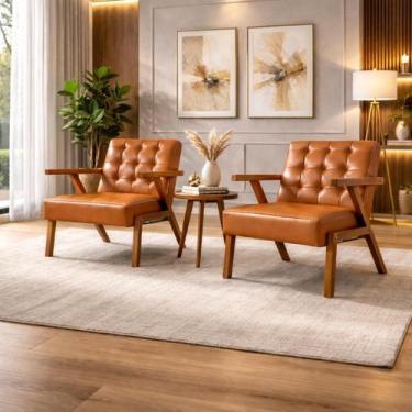 Imagem de Conjunto 2 Poltronas material sintético Zara Capitone Moderna Decorati