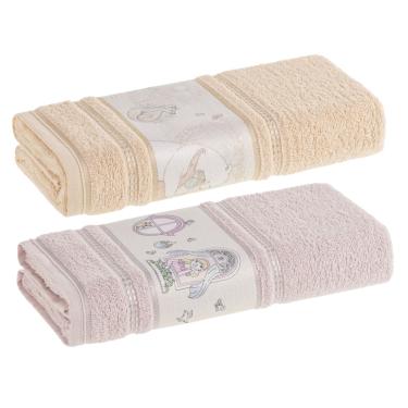 Imagem de Kit 2 Toalhas de Banho Infantil Karsten Menina Amigo Urso e Flory 66x135cm