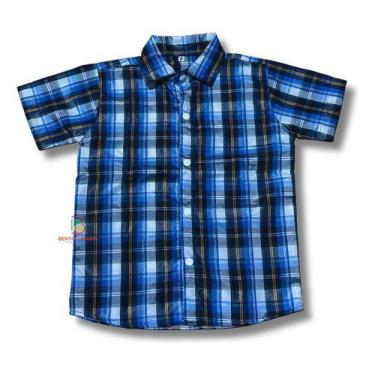 Imagem de Camisa Infantil Festa Junina Xadrez Azul Caipira - Pequenos Encantos B