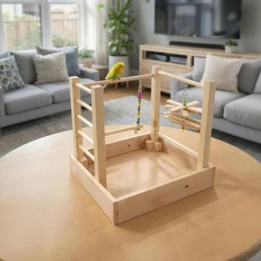 Imagem de Playground De Madeira Para Calopsitas E Pássaros - Tdecor