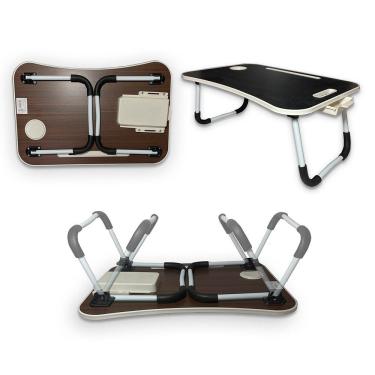 Imagem de Mesa Dobrável para Notebook sem Gavetas 40cm Preto OEM