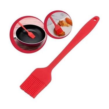 Imagem de Pincel Culinário de Silicone Vermelho 25cm Livre de BPA para Untar Alimentos Wellmix