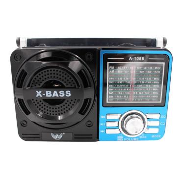 Imagem de Rádio Portátil Retrô OEM AD-1088 com Bluetooth e Mp3 Player Am Fm Sw Bivolt 110-220V Usb Sd Aux Azul