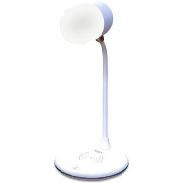Imagem de Luminária de Mesa Lumi Play com Iluminação LED Dimerizável e Carregador por Indução Magnética Branco Elgin
