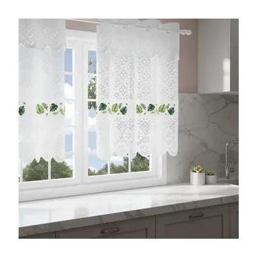 Imagem de Cortina Pia com Bando Vitro Real Renda Cozinha 1,60x0,80x0,20 - Interl