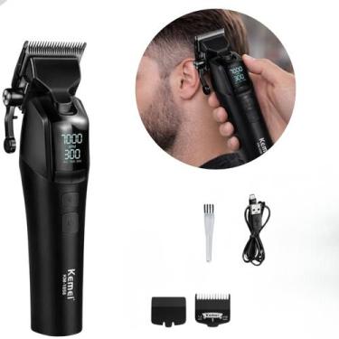 Imagem de Máquina De Cortar Cabelo Kemei 1858 Profissional Sem Fio Display Digit