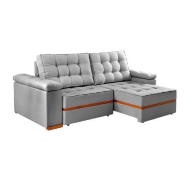 Imagem de Sofá Retrátil e Reclinável 2,10m Prada Vivaro Decor Linho Cinza