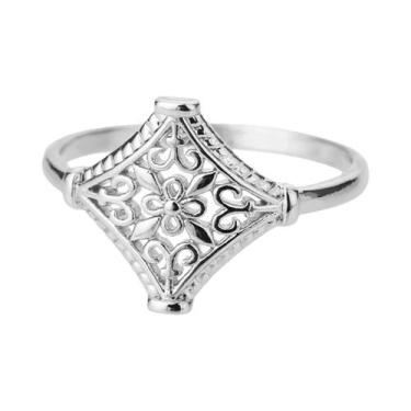 Imagem de Anéis Vintage Ocos Em Forma De Flor Para Mulheres E Homens Em Aço Inox