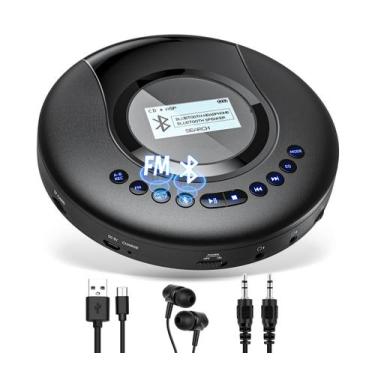 Imagem de Leitor de CD portátil ARAFUNA Bluetooth com rádio FM 2000mAh