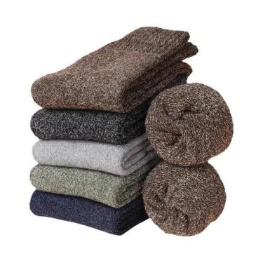 Imagem de Meias De Lã Grossas E Quentes Unissex Estilo Étnico Vintage 5 Pares Ul