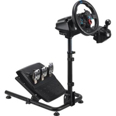 Imagem de Suporte para Volante de Corrida Fortrek Racing Space Compatível com Diversos Pedais e Manoplas Ajustável Dobrável Aço