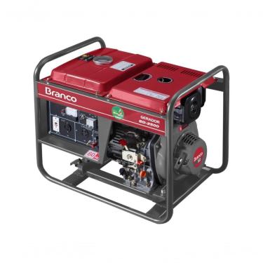 Imagem de Gerador à Diesel 2,2kva Monofásico Partida Elétrica Bd2500 Branco