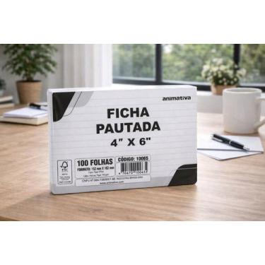 Imagem de Ficha Pautada 4'' X 6'' 100 Folhas - ANIMATIVA
