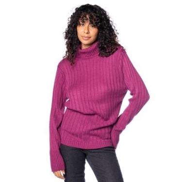 Imagem de Blusa Feminina Oliveira Malhas Gola Alta Preto-Feminino