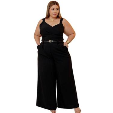 Imagem de Macacão Longo Plus Size Pantalona com Cinto 0685 - - Bellucy Modas, Pr