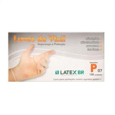 Imagem de Luva de Vinil Latex BR Lisa Tamanho P 100 Unidades