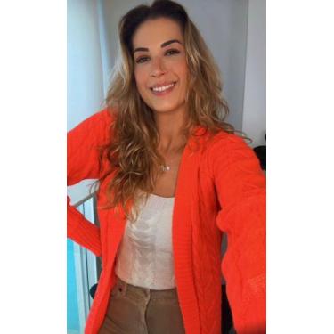 Imagem de Cardigan Trico Feminino Coral - Ajávar Modas