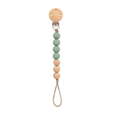 Imagem de Prendedor de Chupeta Silicone e Bambu - Buba, Verde