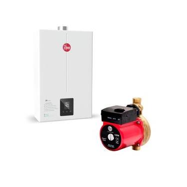 Imagem de Kit Aquecedor 20 Litros Glp Bivolt + Bomba 120W 220V Rheem