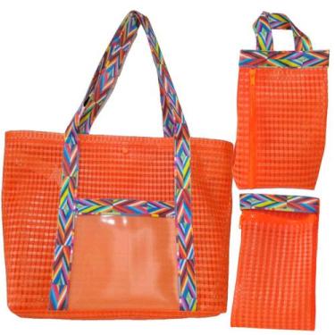 Imagem de Bolsa de Praia - Kit 3 peças Bolsa + Necessaire + Carteira - NK, Laran