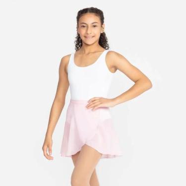 Imagem de Saia De Ballet Infantil Transpassada Crepe Só Dança SD559 Tamanho:GCor
