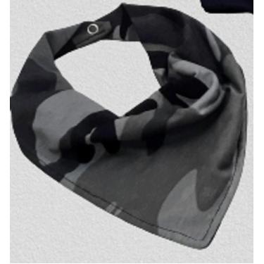 Imagem de Babador bandana camuflado menina/menino - Kadu modas, Cinza