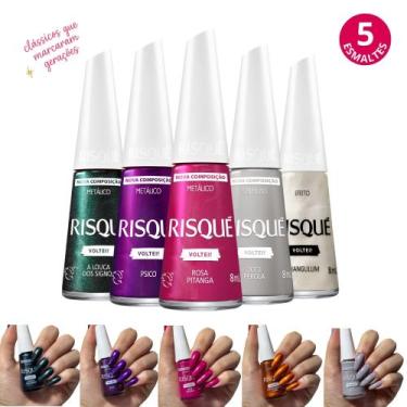 Imagem de Kit Esmaltes Risqué Voltei Lançamento Tons Metálicos Esmalte Atacado, 