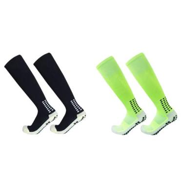 Imagem de Meia Meião Para Futebol Antiderrapante Cano Longo kit 2 pares - Meião 