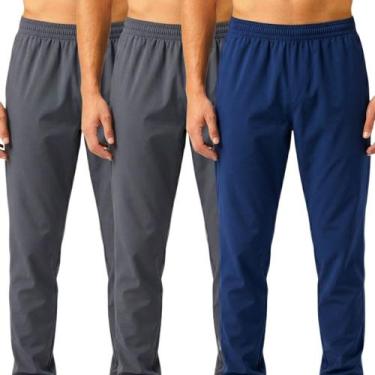 Imagem de Kit 3 Calças de Tactel Leve Jogger Masculina Academia Casual Treino Es