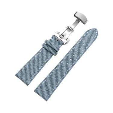 Imagem de Pulseira De Relógio Unissex Em Denim, Lona E Couro 18mm 20mm 22mm Para