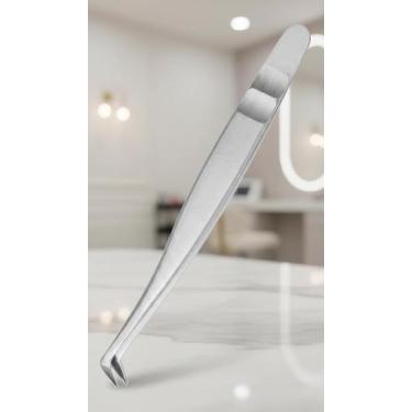 Imagem de Pinça Profissional Curvada para Cílios Aço Inox 125mm - Congratulation