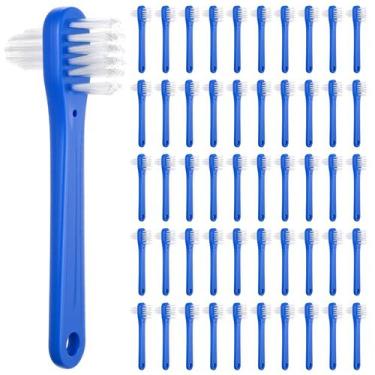 Imagem de Escova de Dentadura PercyEffie 50 Unidades Azul Cerdas Firmes