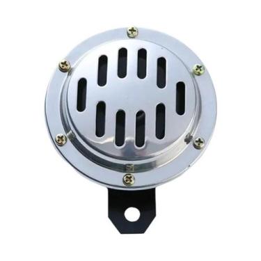 Imagem de Buzina Elétrica Universal 12V Cromada À Prova d'Água Para Moto E Carro