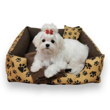 Imagem de Cama Pet Pequena 50x50cm para Cães/Gatos até 5kg + Manta AntiFrio - gv