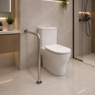 Imagem de Barra De Apoio Vaso Sanitário Corrimão De Banheiro 60x60 Cm 90 - Ictus