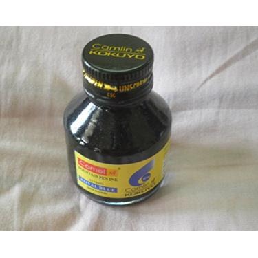Imagem de Caneta-tinteiro Camel Ink Royal Blue frasco 60 ml Camlin de 60 ml selado com uma única quantidade