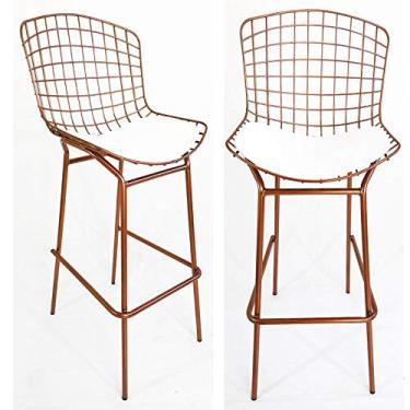 Imagem de Kit 2 Banquetas BERTÓIA cobre assento branco tubular - Poltronas do Sul