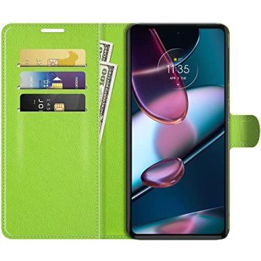 Imagem de Capa Capinha Carteira Danet Para Motorola Edge 30 Pro Case Flip Wallet De Couro (Verde)