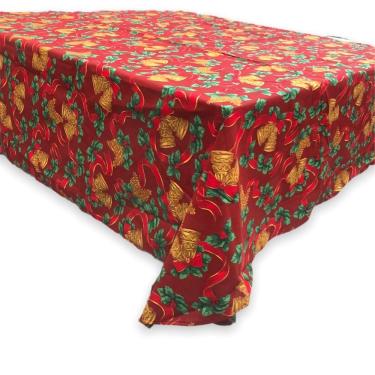Imagem de Toalha de Mesa de Natal Estampada Quadrada em Algodão 1,40m - Modelo 6