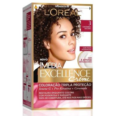 Imagem de Kit Tintura Imédia Excellence L`Oréal Castanho Escuro 3