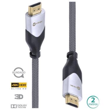 Imagem de Cabo Hdmi 2.0 4k Ultra Hd 3d Conexão Ethernet Blindado Em Nylon 2 Metros - H20b-2