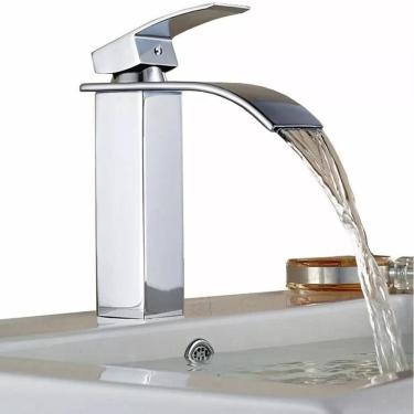 Imagem de Torneira Cascata Misturador Monocomando Mesa Baixa Banheiro