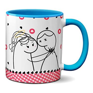 Imagem de Caneca Flork Namorados Te Amo Mas As Vezes Dá Vontade De (Azul)