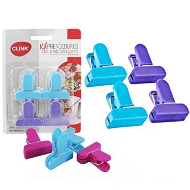 Imagem de Kit 8 Prendedores Plástico Para Embalagens Sacos Alimentos