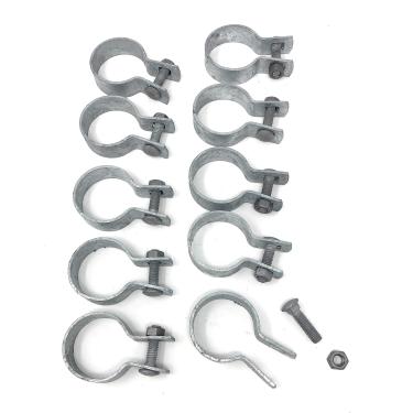 Imagem de (Pacote com 10) Pulseiras com parafusos e porcas para cerca de elo de corrente, portão, postes (1-5/8")