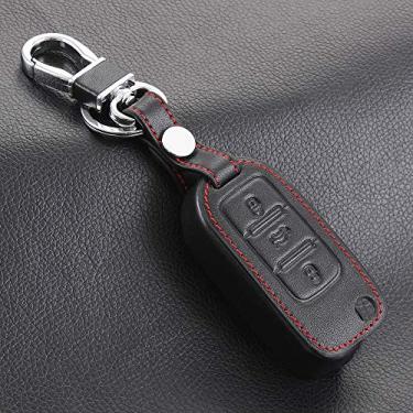 Imagem de CSHU Couro Car Key Case Cover Chaveiro Ring Key Bag, apto para Skoda Octavia 1 2 3 A5 A7 Kodiaq Karoq 2017 Rapid Fabia Superb Yeti, 1