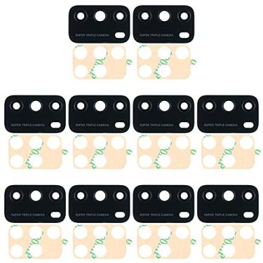 Imagem de HUANGYUNCHAO Acessórios telefônicos 10 PCS Lente da câmera traseira para Xiaomi Poco M3 M2010J19CG M2010J19CI Substituição do telefone celular