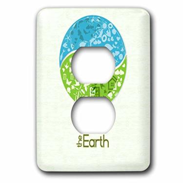 Imagem de 3dRose lsp_104523_6 Capa de tomada 2 plugues design ambiental mundial do Dia da Terra